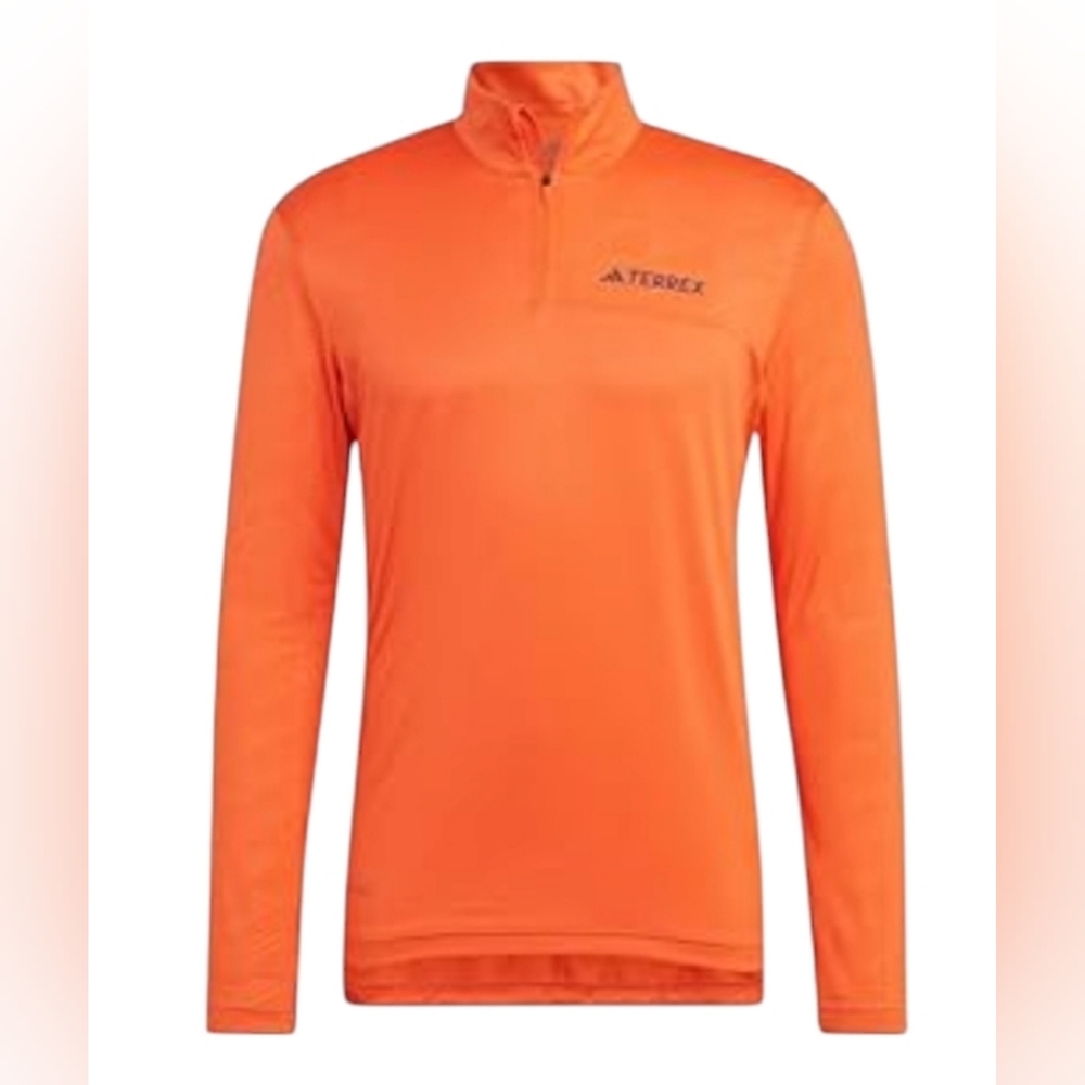 adidas Men's Terrex Multi Half Zip Long-Sleeve T-Shirt, Semi Impact Orange, Med - Picture 2 of 10